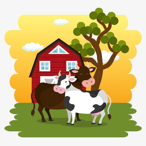 Agriculture with farm design vector material 11