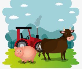 Agriculture with farm design vector material 12
