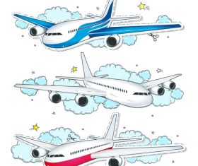 Aircraft cartoon illustration vector