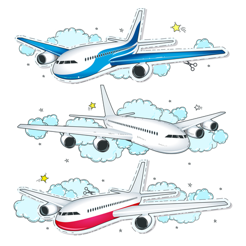 Aircraft cartoon illustration vector