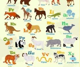 Alphabet with animal vector