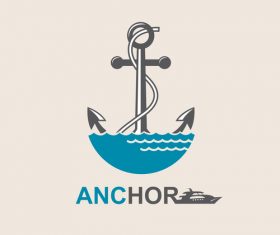 Anchor logo design vector 02