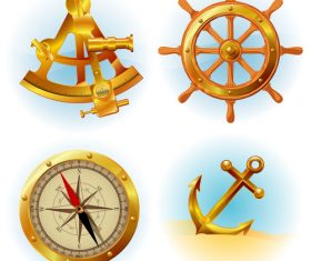 Anchor with compass vector