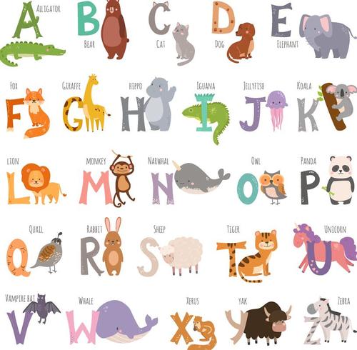Animal with letters vector