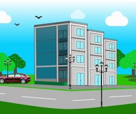 Apartment landscape illustration vector