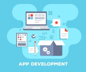 App development business flat template vector