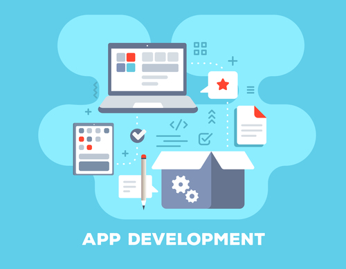 App development business flat template vector