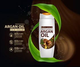 Argan oil hair serum advertisement poster vector 03