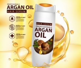 Argan oil hair serum advertisement poster vector 05
