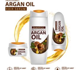 Argan oil hair serum advertisement poster vector 08