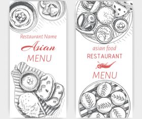 Asian menu card template vector 07