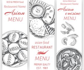 Asian menu card template vector 11