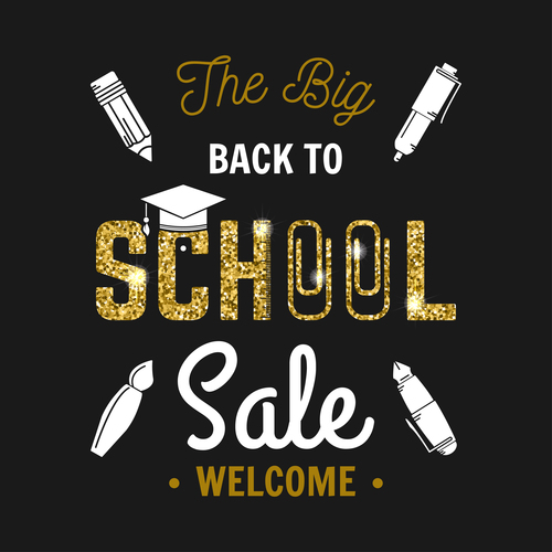 Back to school sale poster design vector 01