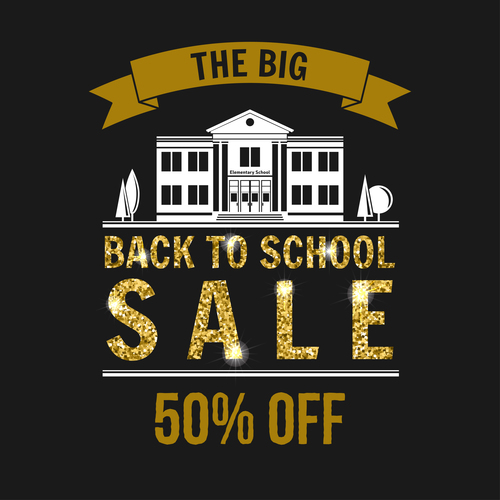 Back to school sale poster design vector 02