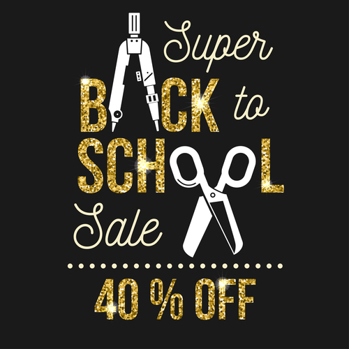 Back to school sale poster design vector 03