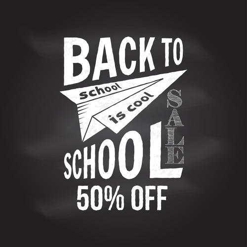 Back to school sale sign design vector 01