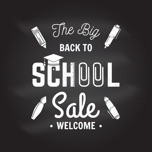 Back to school sale sign design vector 02