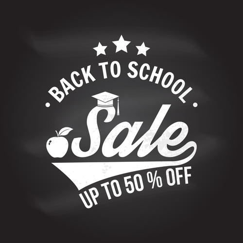 Back to school sale sign design vector 04