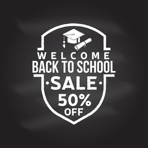Back to school sale sign design vector 05