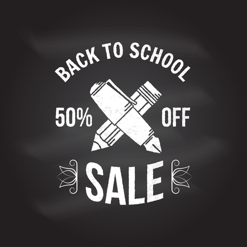 Back to school sale sign design vector 06