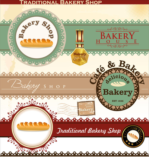 Bakery banners creative design vector
