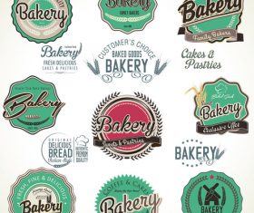Bakery retro labels collection vector
