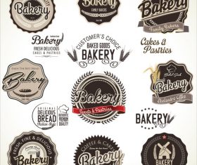 Bakery retro labels vector
