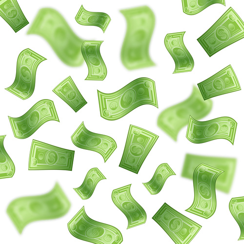 Banknotes green vector background design 01