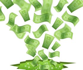 Banknotes green vector background design 02