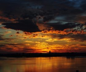 Beautiful Sunset glow Stock Photo