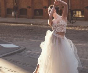 Beautiful ballet dancer performing on street Stock Photo