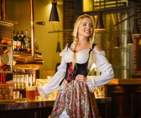 Beautiful bar waitress Stock Photo