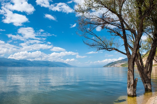 Beautiful calm lake scenery Stock Photo