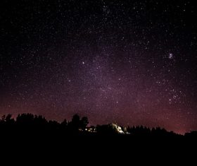 Beautiful twinkling starry sky night Stock Photo