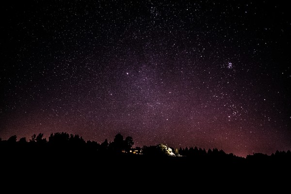 Beautiful twinkling starry sky night Stock Photo