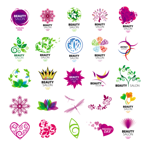 Beauty logos design vector set 02