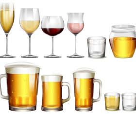 Beer with wine design vector