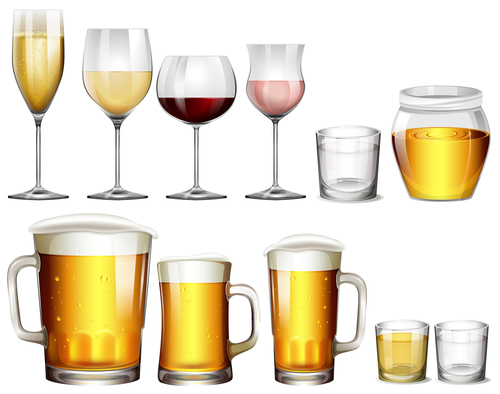 Beer with wine design vector