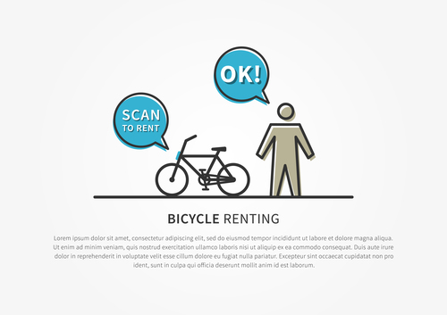 Bicycle renting app design vector 01