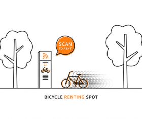 Bicycle renting app design vector 02