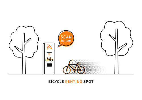 Bicycle renting app design vector 02