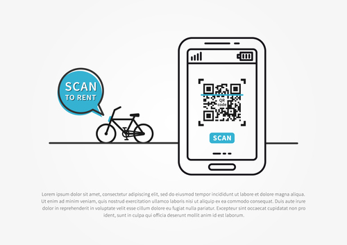Bicycle renting app design vector 03