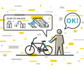 Bicycle renting app design vector 04