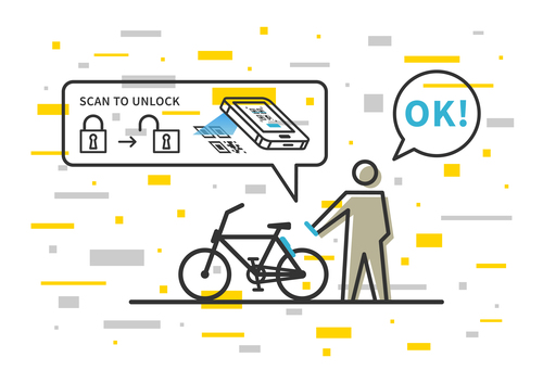 Bicycle renting app design vector 04