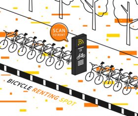Bicycle renting app design vector 06