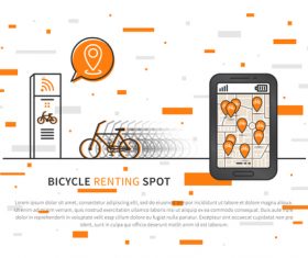 Bicycle renting app design vector 07
