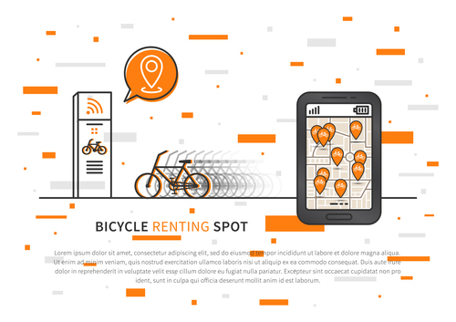 Bicycle renting app design vector 07