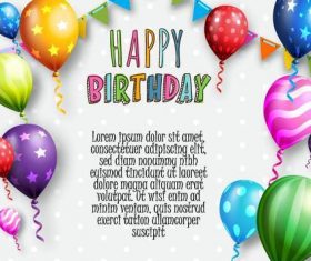 Birthday background with balloons confetti vector