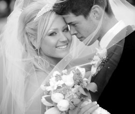Black and white wedding photos Stock Photo