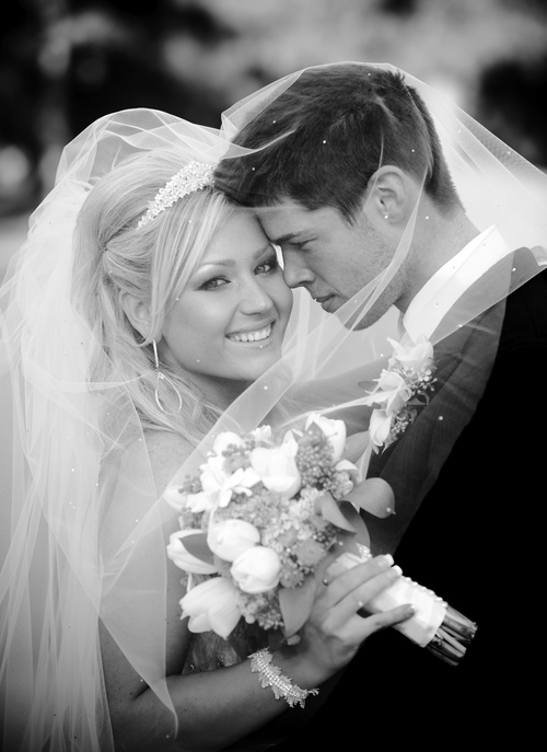 Black and white wedding photos Stock Photo